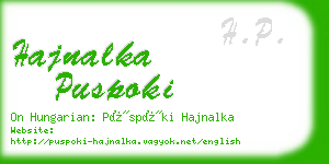 hajnalka puspoki business card